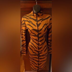 Sexy Tiger Print Bodycon Dress